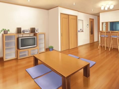 House (Anime Background) Anime Indoor Background, Anime House Drawing, Anime House Interior, Sala Anime, Anime Backgrounds Landscape, Anime Room Background, Anime Living Room, Backgrounds Landscape, Anime Houses