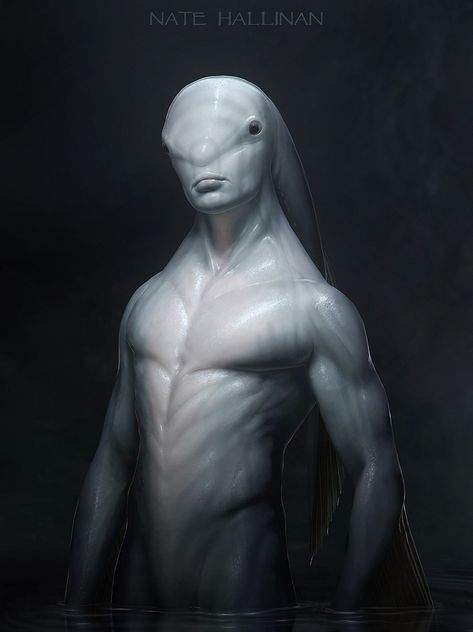 Male Zora Concept 01 by NateHallinanArt.deviantart.com on @deviantART Alien Concept, Alien Design, Alien Races, Alien Concept Art, Alien Creatures, Creature Concept Art, Creature Concept, Sci Fi Art, Creature Design