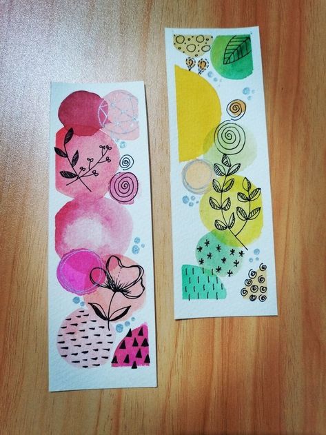 Watercolor Doodles, Handmade Bookmarks Diy, Creative Bookmarks, Bookmark Craft, Seni Dan Kraf, Watercolor Bookmarks, Ideas For Easter Decorations, Diy Watercolor Painting, Ideas For Easter