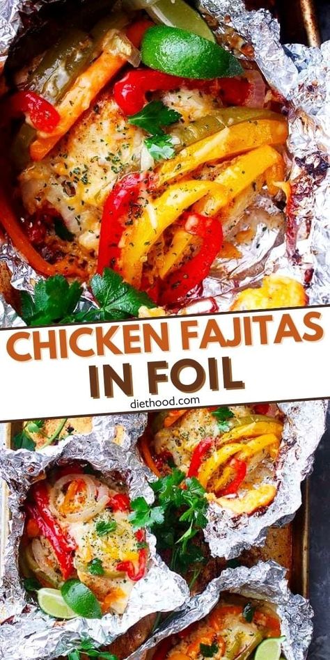 Enjoy these fantastic chicken fajitas featuring chicken, peppers, onions, and rice, all conveniently cooked in foil packs. This recipe is super simple, speedy, and irresistibly tasty! Easy Chicken Breast Dinner, Chicken Foil Packs, Chicken Breast Recipes Dinners, Tuesday Recipes, Chicken Peppers, Chicken Foil Packets, Foil Pack Dinners, Foil Packet Dinners, Tofu Marinade