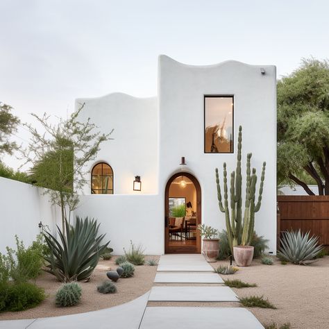 Arizona House Exterior, Small Hacienda Style Homes, Modern Adobe House Exterior, Spanish Hacienda Style Homes, Hacienda Homes, Spanish Bungalow, Hacienda Style Homes, Home Decor Wallpaper, Mexico House