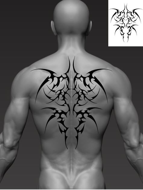 Back Tattoo Neotribal, Cybergilism Tattoo Back, Neotribal Tattoo Design Chest, Upper Back Tattoo Men Design, Neo Tribalism Tattoo Back, Neotribal Tattoo Design Back, Back Tattoo Cybersigilism, Neotribal Back Tattoo, Cybersigilism Tattoo Men