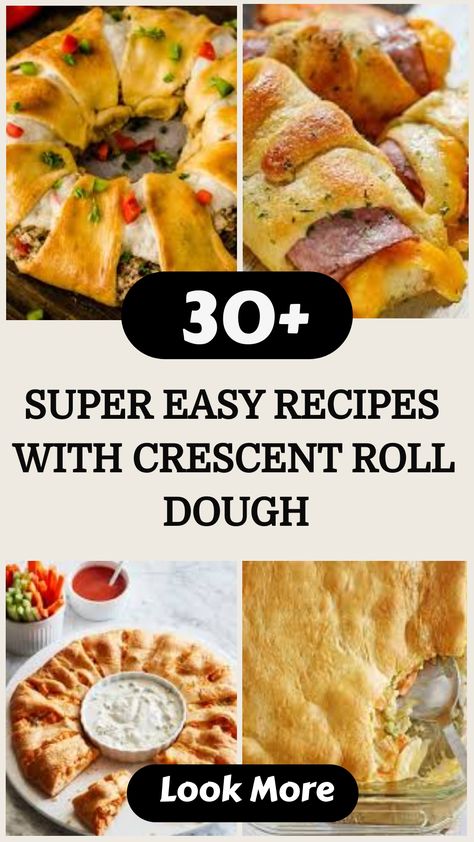 Crescent Roll Dough recipes Lunch Ideas With Crescent Rolls, Easy Meals With Crescent Rolls, Cresent Roll Wreath Recipes, Crescent Appetizer Recipes, Appetizers For Party Easy Finger Foods Crescent Rolls, Easy Christmas Appetizers Simple Crescent Rolls, Cresent Roll Cream Cheese Recipe, Christmas Breakfast Crescent Roll Wreath, Croissant Recipes Easy