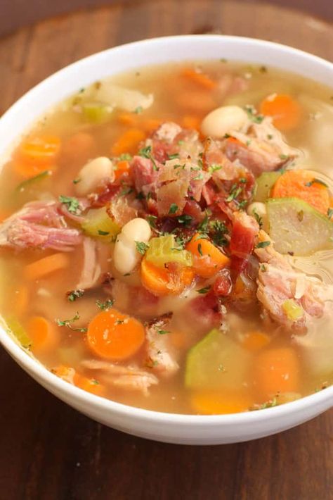 Slow Cooker Leftover Ham Bone Soup| Tastes Better From Scratch Leftover Ham Bone Soup, Hambone Soup, Ham Bone Soup Recipes, Leftover Ham Bone, Cook Ham, Healthy Ham, Ham Soup Recipes, Ham Bone Soup, Ham And Potato Soup