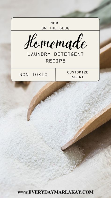 Easy Homemade Laundry Detergent Recipe – Looking for a non-toxic, homemade laundry detergent that actually works? This natural powder detergent, made with borax, baking soda, and washing soda, is easy to make and smells amazing! Customize it with essential oils for your perfect scent. #Homemade #DIY #Natural #LaundryDetergent Detergent Recipe Laundry, Borax And Washing Soda Laundry Detergent, Recipe For Laundry Detergent, Borax Baking Soda Laundry, Clean Homemade Laundry Detergent, Diy Washing Powder Natural Homemade Laundry Detergent, Laundry Detergent Recipe Powder, Homemade Laundry Detergent With Essential Oils, Diy Powdered Laundry Detergent