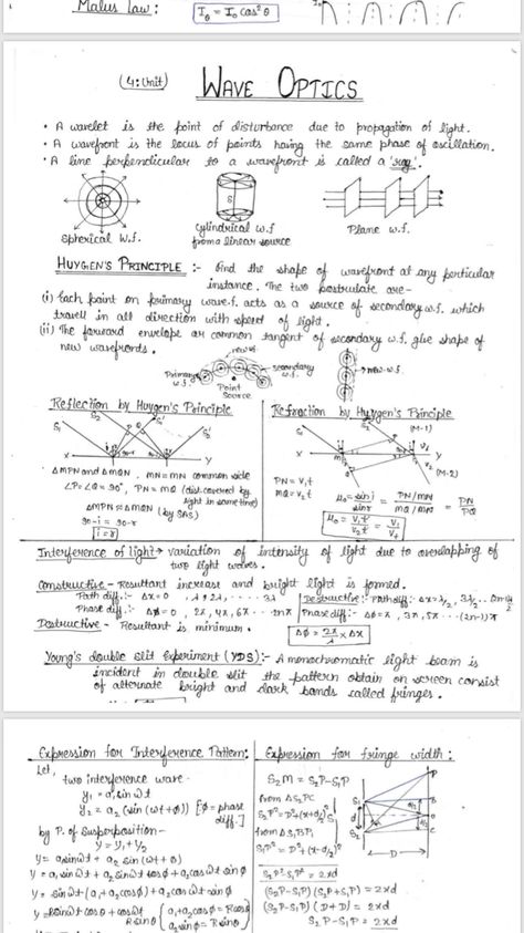 Thermodynamics Formulas, Wave Optics Formula Sheet, Neet Aspirant, Study Physics, Neet Notes, Study Blog, Physics Questions, Chemistry Basics, Physics Lessons