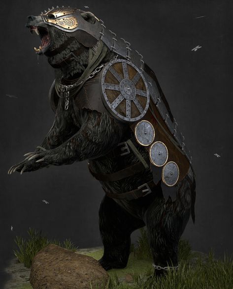 Beorn Hobbit, Armored Bear, Always Alone, Asoiaf Art, Creature Drawings, Fantasy Setting, Fantasy Monster, Mythical Creatures Art, Fantasy Concept Art