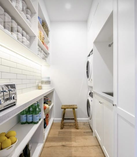 Pantry And Laundry Room Combo Layout, Laundry Renovation Ideas, Pantry Laundry Room Combo, Laundry Renovation, Laundry Room Pantry, Dated Kitchen, Kitchen Butlers Pantry, Pantry Laundry Room, Laundry Room Lighting