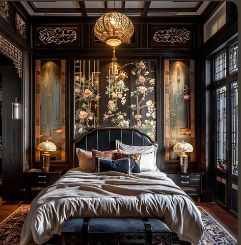 Deco Bedroom Ideas, Art Deco Bedroom Ideas, Zen Minimalism, Dark And Moody Interiors, Luxury Bedroom Decor, Art Deco Bedroom, Deco Bedroom, Art Deco Decor, Relaxing Bedroom