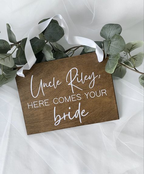 Rustic wooden here comes the bride wedding sign for ring bearer Here Comes The Bride Sign, Rustic Ring Bearers, Wedding Ceremony Sign, Flower Girl Signs, Bride Sign, Wedding Ceremony Signs, Ceremony Sign, Rustic Ring, Rustic Rings