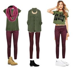 Hola . Chicas :) . Hoy compartiré con ustedes outfits sobre cómo combinar su ropa con un pantalón de color vino o Burgundy  :).  Bueno ... Outfit Pantalon Vino, Burgundy Pants Outfit, Wine Pants, Maroon Jeans, Maroon Pants, Burgundy Pants, Burgundy Outfit, Burgundy Jeans, Outfit Mujer