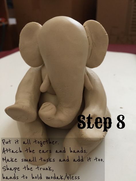 Make your own Ganesha  – lilmscorner Baby Ganesha Murti, Crayola Air Dry Clay, Clay Ganesha, Cute Small Drawings, Ganapati Decoration, Boho Crafts Diy, Baby Ganesha, How To Make Clay, Free Hand Rangoli Design