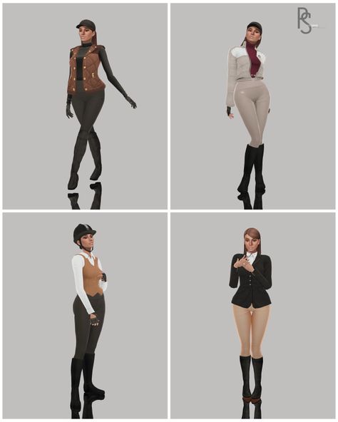 Aesthetic Sims Life - Lookbook on Tumblr The Sims 4 Equestrian, Ts4 Equestrian Cc, Sims 4 Cc Horse Riding, Sims 4 Equestrian Clothes, Sims 4 Horse Cc Clothes, Sims 4 Cc Horse Stuff, Sims 4 Horse Ranch Cc Clothes, Cowgirl Cc Sims 4, Sims 4 Farm Clothes