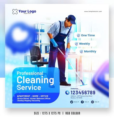 Looksgood | Freepik Cleaning Service Flyer, Photoshop Tutorial Typography, Creative Banners, Social Media Flyer, Logo Psd, Visual Marketing, Technology Icon, Engaging Content, Brand Promotion