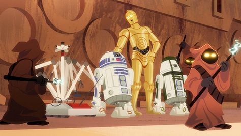 It's a "Droid Adventure" on the Next Star Wars: Galaxy of Adventures Star Wars Galaxy Of Adventures, Galaxy Of Adventures, A Princess Of Mars, Adventure Cartoon, Tarzan Of The Apes, John Carter Of Mars, Star Wars Droids, Gymnastics Photos, Star Wars Galaxy