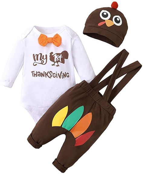 Toddler Boy Thanksgiving Outfit, Baby Boy Thanksgiving Outfit, Baby Deer Costume, Boy Thanksgiving Outfit, My First Thanksgiving, Thanksgiving Baby Outfits, Baby Turkey, Turkey Hat, Thanksgiving Clothes