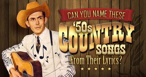 In this quiz, you get a few lines from a '50s country hit. Can you identify the song title? Try Song, Music Quizzes, Old Country Songs, Bye Bye Love, Classic Country Songs, Battle Of New Orleans, Mystery Train, I Fall To Pieces, Country Hits