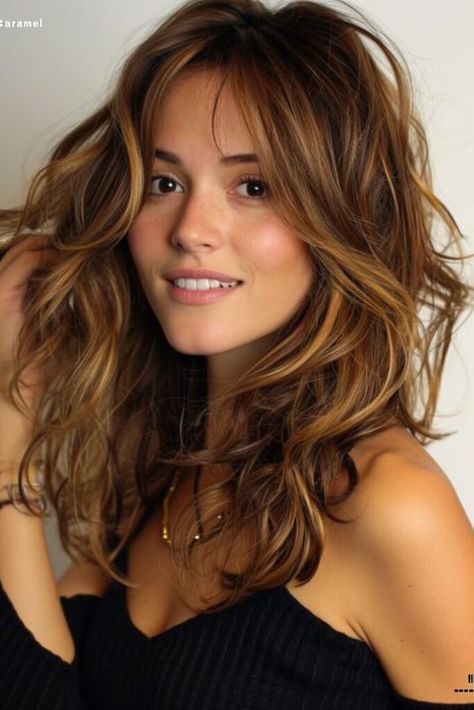 Swirl Hairstyle, Brown Strands, Caramel Highlights On Brown Hair, Cinnamon Brown Hair, Highlights On Brown Hair, Cinnamon Hair, Brown Hair With Caramel Highlights, Strawberry Blonde Highlights, Haircut Inspo