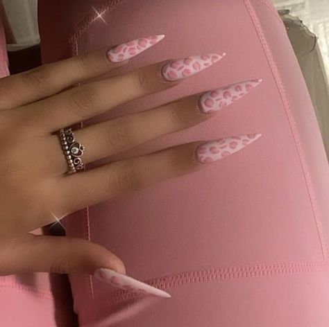 Pink Cheetah Nails, Pink Leopard Nails, Cheetah Print Nails, Pink Cheetah Print, Leopard Print Nails, Blue Acrylic Nails, Girly Acrylic Nails, Dope Nail Designs, French Acrylic Nails