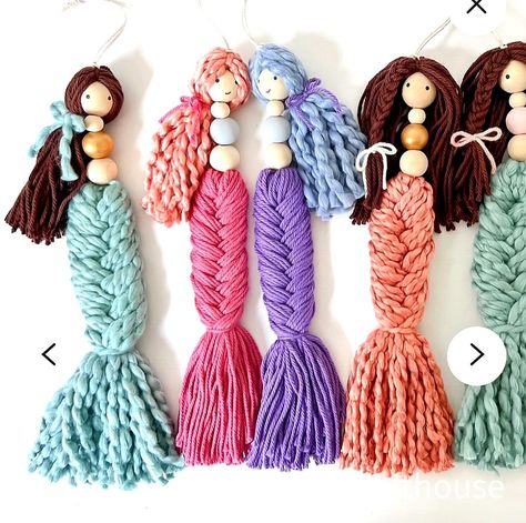 Bo Ho, Yarn Dolls, Doll Diy Crafts, Mermaid Decor, Macrame Patterns Tutorials, Paper Towel Roll Crafts, Yarn Diy, Macrame Design, Paper Towel Rolls