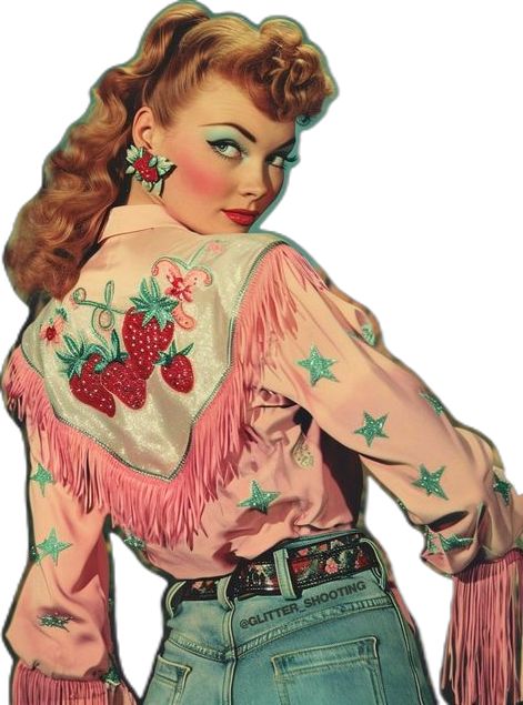 Vintage Cowboy Drawing, Strawberry Western, Cowgirl Cartoon, Pinup Cowgirl, Vintage Cowgirl Art, Cowboy Draw, Pin Up Cartoons, 1950s Art, Cowboy Girl