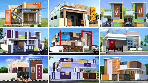 Elevation Design Single Floor, Small House Front Elevation, House Front Elevation Design, House Front Elevation, Front Elevation Design, Single Floor House Design, Low Cost Housing, Small House Elevation, Small House Front Design