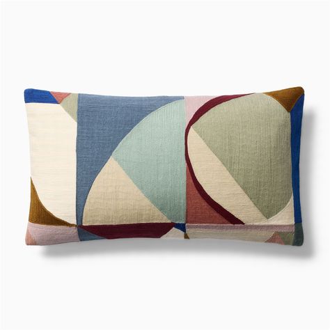 Crewel Colored Shapes Pillow Cover | West Elm Garden Accessories Decor, West Elm Pillows, Fall Bedding, West Elm Kids, Sofa Chairs, Persian Style Rug, Earthy Color Palette, Modern Throw Pillows, Furniture Trends