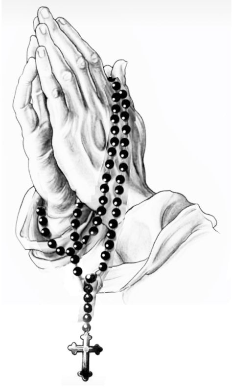 Rosary Tattoo For Men Arm Half Sleeves, Praying Hand Tattoo Design, Hand God Tattoo, Praying Tattoos For Women, Praying Hands Tattoo For Men, Rosary Art Drawing, Rosary Beads Drawing, Men’s Angel Tattoo, Prayer Hands With Rosary Tattoo