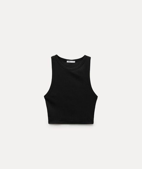 Zara Stretch Cotton Crop Top, Zara Basic Stretch Crop Top, Basic Seamless Racerback Top, Fitted Seamless Zara Tops, Zara Stretch Seamless Tops, Zara Seamless Stretch Top, Seamless Cotton Racerback Top, Fitted Zara Crop Top Tank Top, Zara Fitted Crop Tank Top