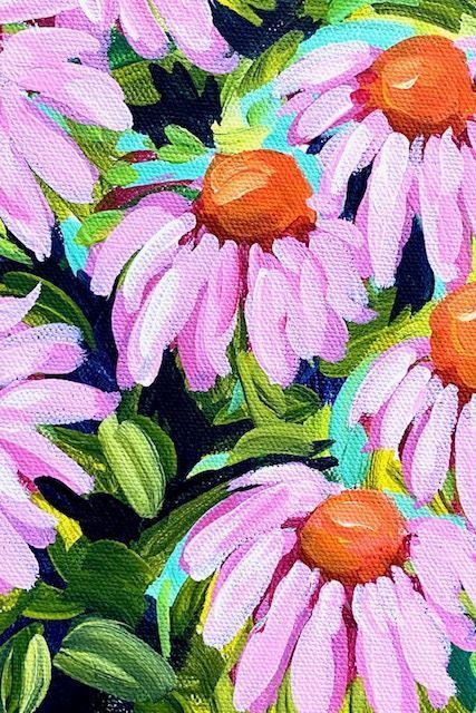 Acrylic Paint Step By Step, Paint Step By Step, Bee Ideas, Paint Board, Acrylic Flower Painting, Painting Videos Tutorials, Painting Flowers Tutorial, Easy Flower Painting, Pink Daisies