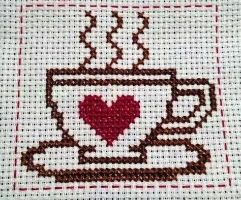 Cross Stitch Kitchen, Pola Kristik, Cross Stitch Bookmarks, Cross Stitch Heart, Pola Sulam, Cross Stitch Borders, Cross Stitch Cards, 자수 디자인, Simple Cross Stitch