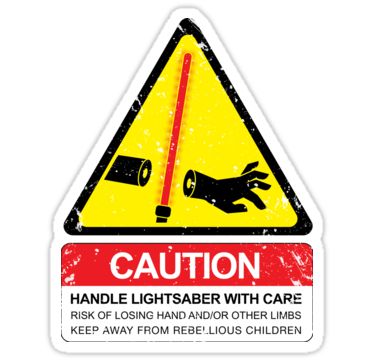 "CAUTION: Handle With Care" Stickers by D4N13L | Redbubble Handle With Care Sticker, Nerd Stickers, Disney Journal, Force Unleashed, 2023 Ideas, Jedi Training, Star Wars Crafts, Star Wars Stickers, Horse Crafts