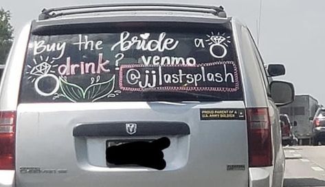 Bachelorette Cashapp On Car, Road Trip Bachelorette Party, Bachelorette Party Venmo Car, Just Married Venmo On Car, Wedding Venmo On Car, Bachelorette Car Window Paint Ideas, Bachelorette Venmo On Car, Buy The Bride A Drink Venmo On Car, Bachelorette Car Window Paint