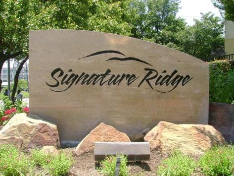 Monument Signs | Image360 City Signage, Subdivision Sign, Ranch Entrance Ideas, Landscaping Entrance, Stone Monument, Neighborhood Signs, Monument Signage, Hospital Signage, Entrance Signage