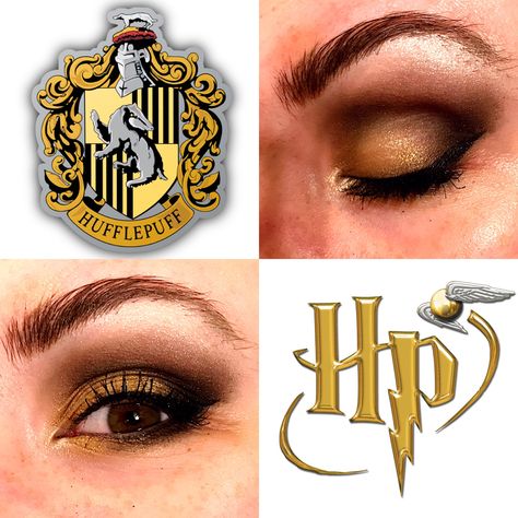 Harry Potter Makeup Looks Hufflepuff, Hufflepuff Makeup Looks, Hufflepuff Makeup, Hufflepuff Stuff, Hufflepuff Wallpaper, Harry Potter Makeup, Band Trip, Makeup Cosplay, Hufflepuff House