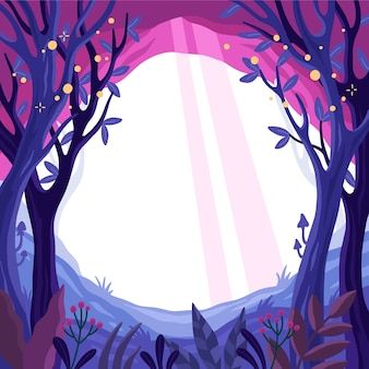 Magic forest Vectors & Illustrations for Free Download | Freepik Enchanted Forest Drawing, Vector Illustration Design Graphics, Enchanted Illustration, Magical Forest Illustration, Enchanted Drawing, Enchanted Forest Illustration, Forest Graphic Design, Enchanted Forest Design, Nature Template