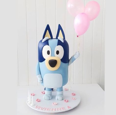 16 Best Bluey Cakes For Birthdays & Celebrations Bingo Cake, Fluffy Frosting, Animal Birthday Cakes, Girls Birthday Party Themes, Friends Cake, Pink Icing, Balloon Cake, Layer Cakes, Fondant Toppers