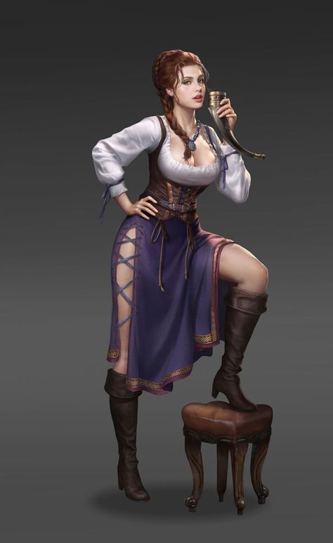 Concept Art For Games, Simure Vikings, Viking Character Design Female, Female Viking Art, Medieval Female, Viking Character, Vikings Game, Dungeons And Dragons Characters, Fantasy Warrior