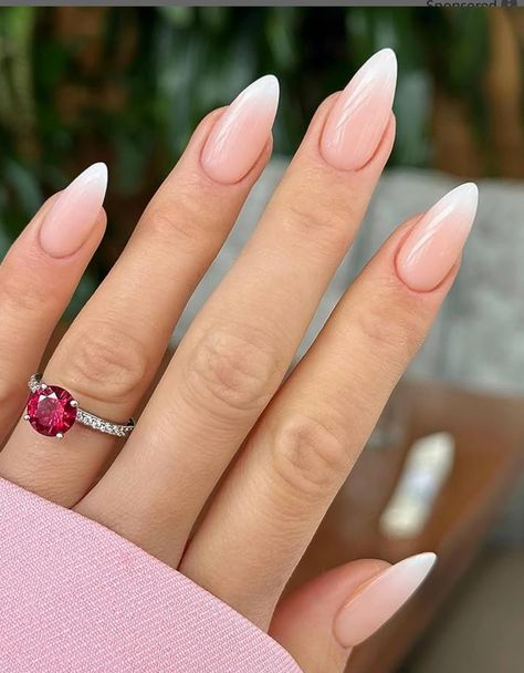 Ombre Nail Design, Pink Ombre Nails, Nails Natural, Pinterest Nails, Ombre Nail Designs, Almond Nails Designs, Nails Medium, Almond Nail, Nails Almond