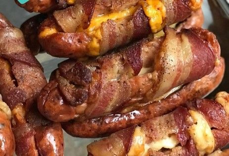 Bacon Wrapped Brats Bacon Wrapped Sausages Air Fryer, Bacon Wrapped Brats In Air Fryer, Bacon Wrapped Brats In Oven, Bacon Wrapped Brats, Bacon Wrapped Kielbasa, Air Fry Bacon, Bacon Wrapped Cheese, Bacon Wrapped Sausages, Bacon Wrapped Hotdogs