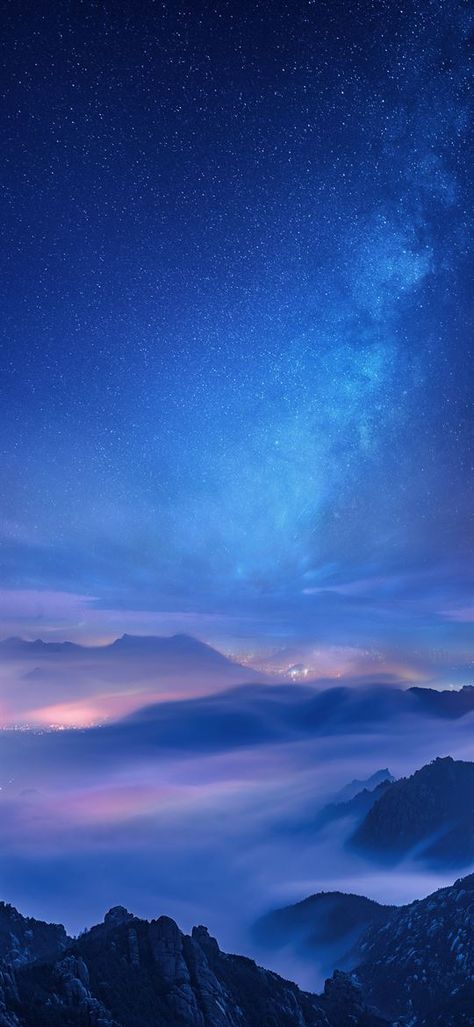 Clouds Anime Wallpaper, Mountain Night Sky, Mi Wallpaper, Watercolor Wallpaper Iphone, Xiaomi Wallpapers, Nature Iphone Wallpaper, Iphone Wallpaper Glitter, Wallpaper Iphone Summer, Iphone Wallpaper Hipster