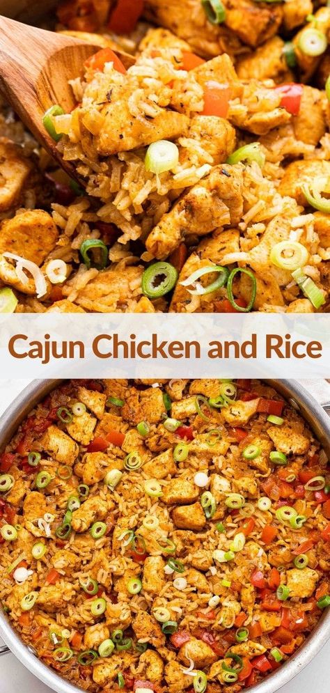 Seasoned Chicken And Rice, One Pot Cajun Chicken And Rice, Recipes With Cajun Seasoning, Cajun Rice Recipes, Cajun Rice Recipe, Chicken Cajun, Cooking Sausage, Cajun Chicken And Rice, Cajun Jambalaya