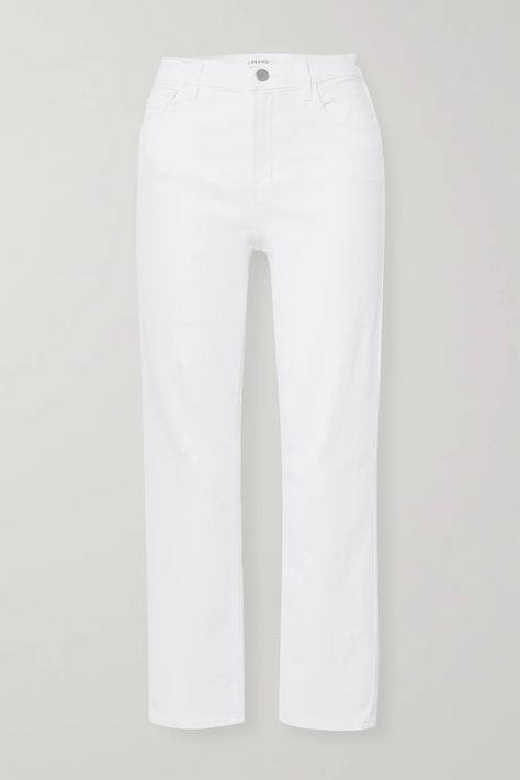 J BRAND Alma high-rise straight-leg jeans Straight White Jeans, Spencer White, Spring Capsule Wardrobe, Spring Capsule, Fall Capsule Wardrobe, Sports Skirts, J Brand, Clothes Collection, White Denim