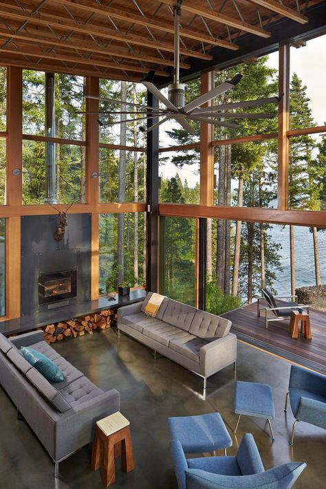 Tour this amazing lake house in the Cascade Mountains! Pacific Nw Interior Design, Pacific Northwestern Interior Design, Pacific Northwest Decor Rustic, Nw Contemporary Homes, Pacific Northwest Homes Interiors, Modern Pnw Home, Pacific Northwest Home Decor, Pacific Northwest Style Home Interiors, Pnw Home Decor