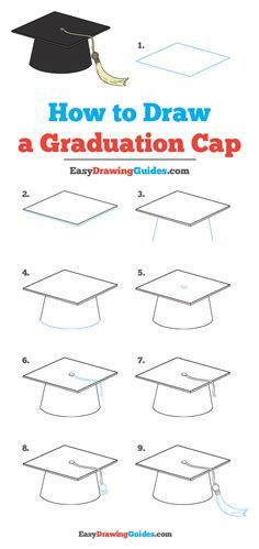 How To Draw A Graduation Cap Easy, Watercolor Graduation Cap, Grad Cap Drawing Easy, Graduation Drawing Ideas Easy, Graduation Cap Drawing Easy, How To Draw A Graduation Cap, Draw Graduation Cap, Graduation Cap Drawing, Graduation Hat Designs