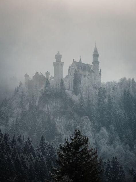 White and Gray Castle on Top of Mountain · Free Stock Photo Top Of Mountain, Snow Castle, Nordic Aesthetic, Castle Aesthetic, Creepy Christmas, Abandoned Castles, Snow Trip, My Fantasy World, Winter Mountain