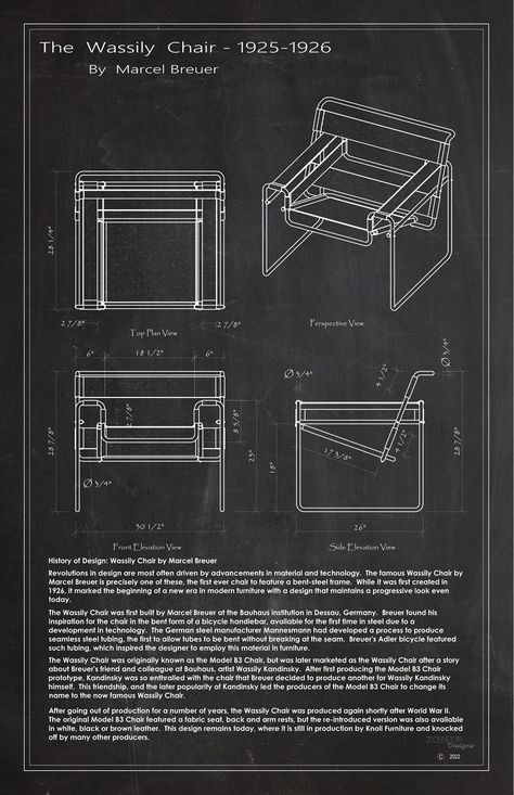 Chair Poster Design, Wasilly Chair, Chair Design Drawing, Poster Design Interior, Chair Drawings, Interior Design Poster, Chair Poster, Furniture Poster, Famous Chair