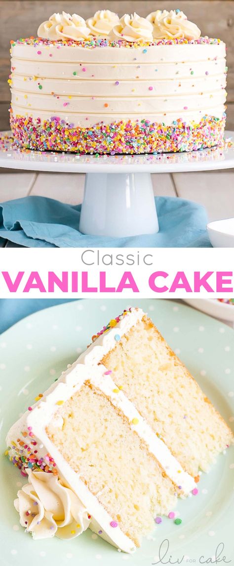 Classic Vanilla Cake, Fluffy Vanilla Cake, Best Vanilla Cake Recipe, Fluffy Layers, Vanilla Cupcake Recipe, Cake Vanilla, Cake Layers, Vanilla Cake Recipe, Pumpkin Cake