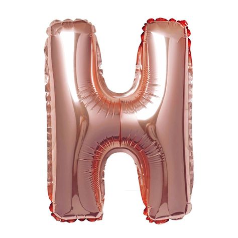 16" Rose Gold Mylar Foil Letter Balloons - H Foil Letter Balloons, Centerpieces Birthday, Arch Balloon, Rose Gold Wedding Decor, Gold Foil Balloons, Celebration Balloons, Metallic Balloons, Balloon Shop, Gold Wedding Decorations