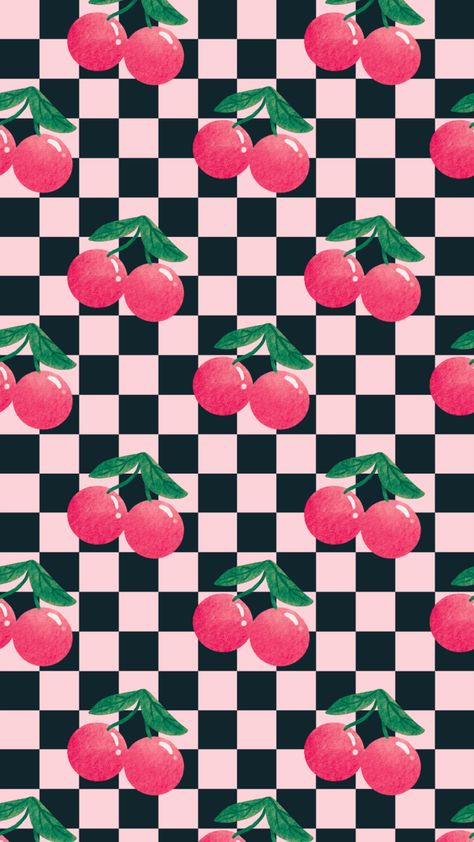 #cherry #checkered #aesthetictumblr #aestheticwallpaper #design Phone Wallpaper Checkered, Lv Pink Wallpaper, Checkered Print Wallpaper, Checkered Background Aesthetic, Fun Backgrounds Aesthetic, Checkered Wallpaper Iphone, Pink Checkered Wallpaper, Cherry Background Aesthetic, Checker Aesthetic